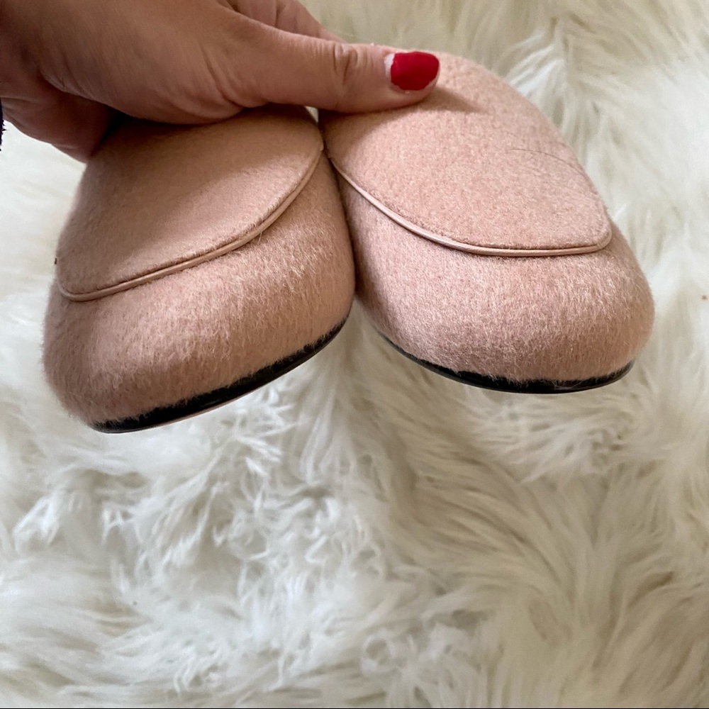 NIB Newbark x Theory Liza Pale Rose Round-Toe Mules - Picture 3 of 11